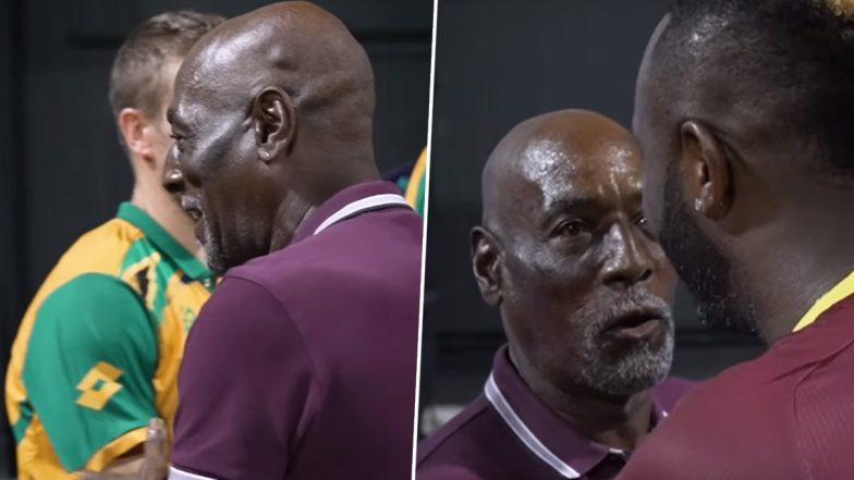Sir Vivian Richards Greets WI and SA Players: सर विवियन रिचर्ड्स ने वेस्टइंडीज और दक्षिण अफ्रीका के खिलाड़ियों को मैच से पहले दी शुभकामनाएं, देखें वीडियो