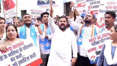 NEET Congress Protest In Mumbai: नीट रिजल्ट्स को लेकर कांग्रेस का मुंबई में प्रदर्शन, पीएम और शिक्षामंत्री के खिलाफ की नारेबाजी-Video