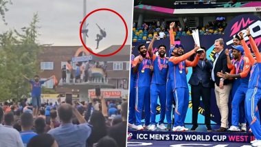 World Cup Celebrations In London: लंदन में विश्व कप का सेलिब्रेशन बना काल, तिरंगा लहराने के दौरान पोल से गिरने पर भारतीय फैन का चेहरा हुआ खून से लथपथ, देखें वीडियो