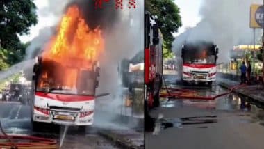 Pune Bus Fire Video: पुणे के पिंपरी चिंचवाड़ में लग्जरी बस में लगी भीषण आग, हादसे का वीडियो आया सामने