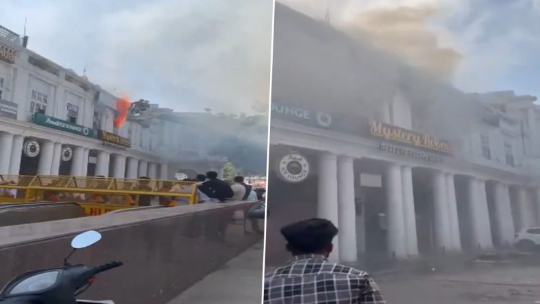 Delhi Fire Video: दिल्ली के कनॉट प्लेस में मिस्ट्री रूम में लगी आग, अंदर फंसे एक व्यक्ति को दमकलकर्मियों ने बचाया