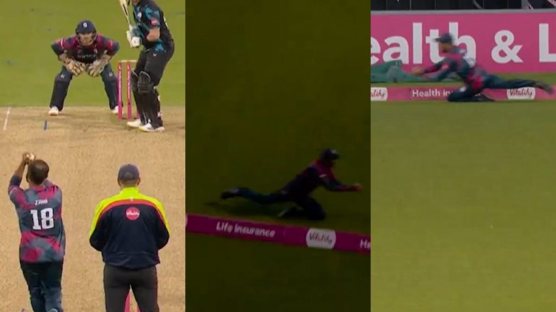 Sikandar Raza Diving Catch on Boundary: कैच का सिकंदर! वाइटैलिटी टी20 ब्लास्ट&nbsp;में बाउंड्री&nbsp;के पास सिकंदर रजा ने लपका शानदार डाइविंग कैच, देखें वीडियो