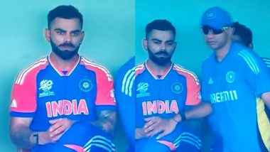 Rahul Dravid Consoles Dejected Virat Kohli: इंग्लैंड के खिलाफ सेमीफाइनल मैच में जल्दी आउट होने के बाद निराश विराट कोहली का कोच राहुल द्रविड़ ने बढ़ाया मनोबल, देखें वीडियो