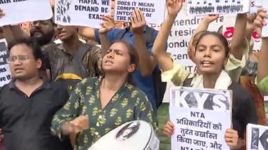 NEET, NET Paper-Leak Row: राष्ट्रीय पात्रता व प्रवेश परीक्षा लीक मामले में JNU छात्र संघ का दिल्ली में विरोध प्रदर्शन, शिक्षा मंत्री प्रधान के इस्तीफे की मांग की- VIDEO