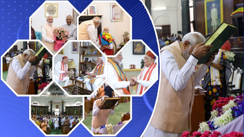 PHOTOS: पीएम मोदी ने संविधान को अपने माथे से लगाया! आडवाणी- मुरली मनोहर जोशी और रामनाथ कोविंद से की मुलाकात