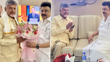 Chandrababu Mets Stalin: दिल्ली एयरपोर्ट पर देर रात चंद्रबाबू नायडू से मिले एमके स्टालिन, सामने आईं तस्वीरें (View Photos)