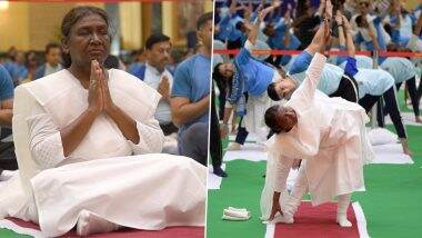 International Yoga Day 2024: राष्ट्रपति द्रौपदी मुर्मू ने लोगों के साथ किया योग, देशवासियों को बधाई भी दी, देखें तस्वीरें