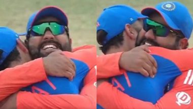 Virat Kohli, Rohit Sharma Emotional Hug: टी20 विश्व कप का खिताब जीतने के बाद विराट कोहली ने रोहित शर्मा को गले लगाकर हुए इमोशनल, देखें तस्वीर और वीडियो