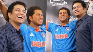 Sachin Tendulkar Visits Madame Tussauds USA: न्यूयॉर्क की मैडम तुसाद म्यूजियम पहुंचें सचिन तेंदुलकर, मास्टर ब्लास्टर ने अपनी मोम की प्रतिमा के साथ दिए पोज, देखें वीडियो