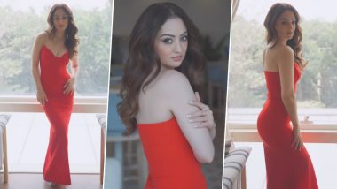 Sandeepa Dhar ने रेड गाउन पहन दिए सेक्सी पोज, एक्ट्रेस की हॉटनेस ने बढ़ाया तापमान (Watch Video)