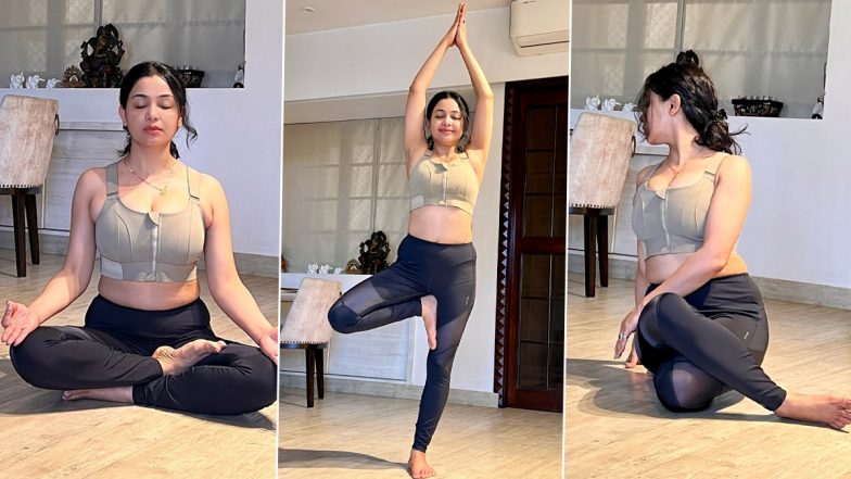 International Yoga Day 2024: अंतरराष्ट्रीय योग दिवस पर टीवी की &lsquo;अंगूरी भाभी&rsquo; शुभांगी अत्रे ने किया योगा, देखें तस्वीरें