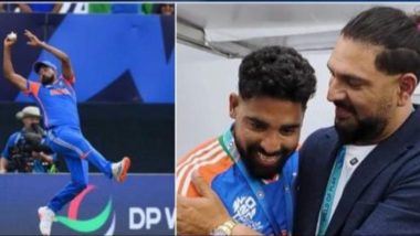 Siraj Receives 'Fielder Of The Match' Medal From Yuvraj: यूएसए और भारत के बीच हुए मैच में मोहम्मद सिराज बने 'बेस्ट फील्डर', पूर्व दिग्गज आलराउंडर युवराज सिंह ने दिया मेडल