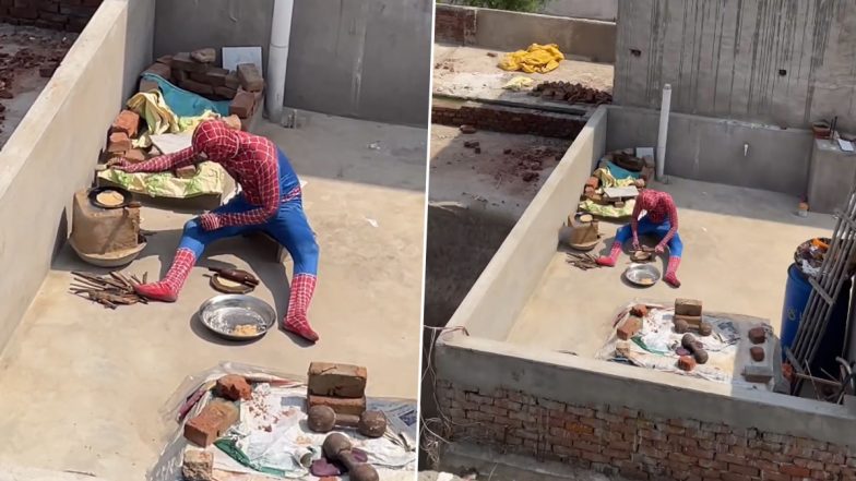 घर की छत पर बैठकर रोटियां बनाता दिखा देसी स्पाइडर-मैन, Viral Video देख लोगों ने जमकर लिए मजे