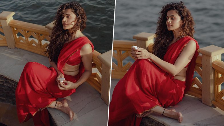 Taapsee Pannu ने रेड साड़ी में शेयर की खूबसूरत तस्वीरें, एक्ट्रेस की कातिल अदाओं ने फैंस का धड़काया दिल (View Pics)