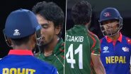 Tanzim Hasan Sakib- Rohit Paudel Argument: बांग्लादेश बनाम नेपाल टी20 विश्व कप मैच के दौरान तनजीम हसन साकिब और रोहित पौडेल के बीच हुई तीखी बहस, देखें वीडियो