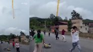 VIDEO: चीनी रॉकेट का एक हिस्सा धरती पर गिरा, रिहायशी इलाके में हुआ धमाका, जान बचाकर भागने लगे लोग