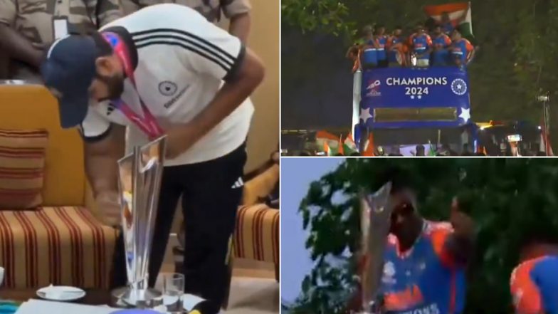 Rohit Sharma With Trophy: अपने हाथों से ट्रॉफी पोंछते नजर आए रोहित शर्मा, देखें दिल को छू देने वाला वीडियो
