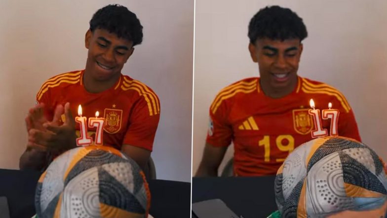 Lamine Yamal Birthday Celebration Video:&nbsp;लेमाइन यामल ने UEFA Euro में&nbsp;लुटा था खूब वाहवाही, फुटबॉल के आकार का केक काटकर&nbsp;मनाया जन्मदिन का जश्न, देखें वीडियो