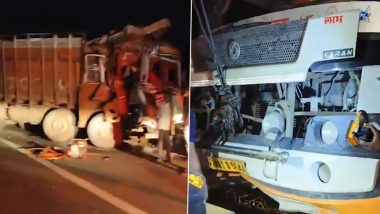 Gujarat Road Accident: अहमदाबाद-वडोदरा एक्सप्रेस हाईवे पर ट्रक-बस के बीच भीषण टक्कर, पांच लोगों की मौत 8 घायल- VIDEO