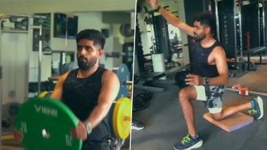 Babar Azam Working Out At Gym: टी20 विश्व कप में शर्मनाक हार के बाद पाक कप्तान बाबर आज़म जिम में मचा रहे धमाल, हार्ड-हिटिंग वर्कआउट का वीडियो हुआ वायरल