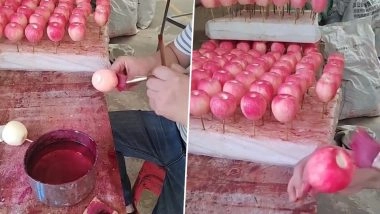 Colored Apples In The Market: बापरे! सब्जियों और फलों को इंजेक्शन और केमिकल लगाने के बाद अब सेब को लगाया जा रहा है लाल कलर, खाने से पहले हो जाएं सावधान-Video