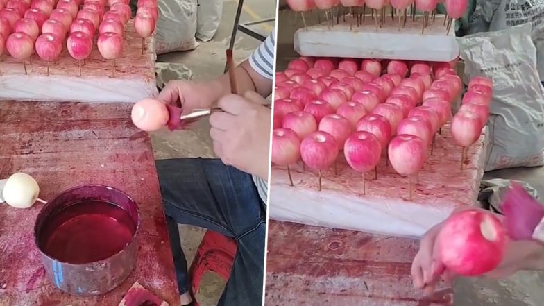 Colored Apples In The Market: बापरे! सब्जियों और फलों को इंजेक्शन और केमिकल लगाने के बाद अब सेब को लगाया जा रहा है लाल कलर, खाने से पहले हो जाएं सावधान-Video