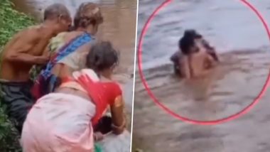 Viral Video: उफनते नाले को पार करने के लिए बर्तन में बैठी बीमार बुजुर्ग महिला, आजादी के 77 साल बाद भी आदिवासी समुदाय को नहीं मिल पा रही मूलभूत सुविधाएं