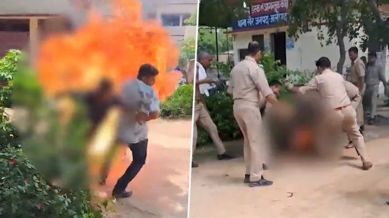 UP Shocker: प्रॉपर्टी विवाद के चलते मां को ही लगा दी आग, पुलिस स्टेशन के बाहर ही बेटे ने दिया घटना को अंजाम, उत्तरप्रदेश के अलीगढ की घटना-Video