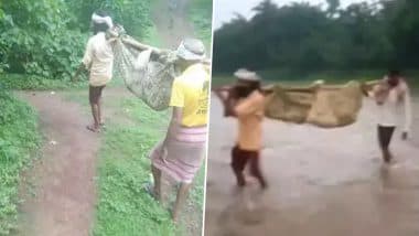 Nandurbar: सड़क नहीं, खराब रास्ते से गर्भवती महिला को झूले में बिठाकर नदी पार कर रहे ग्रामीण, नंदुरबार के अक्कलकुवा की घटना-Video Nandurbar: सड़क नहीं, खराब रास्ते से गर्भवती महिला को झूले में बिठाकर नदी पार कर रहे ग्रामीण, नंदुरबार के अक्कलकुवा की घटना-Video
