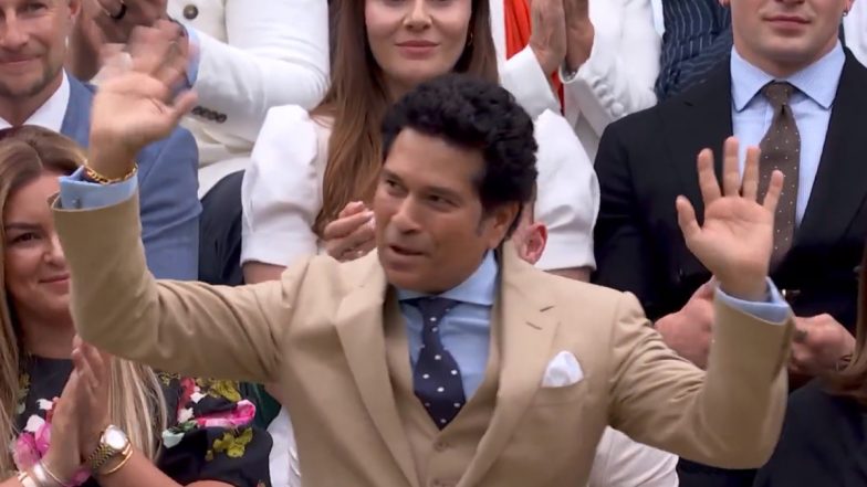 Wimbledon Welcomes Sachin Tendulkar: विंबलडन ने खास वीडियो के साथ सचिन तेंदुलकर का सेंटर कोर्ट में किया स्वागत, मैच देखने पहुंचे मास्टर ब्लास्टर, देखें वीडियो