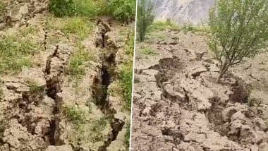 Lahaul-Spiti Sinks: लाहौल स्पीति के लिंडुर गांव में फिर जमीन में दिखीं दरारें, स्थानीय लोगों ने जताई चिंता (Watch Video)