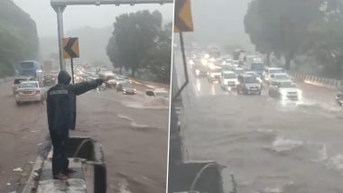 Mumbai-Pune Expressway Rain: बारिश के पानी में डूब गया मुंबई -पुणे एक्सप्रेस-वे, उफनती नदी जैसा दिखाई दे रही है सड़क-Video