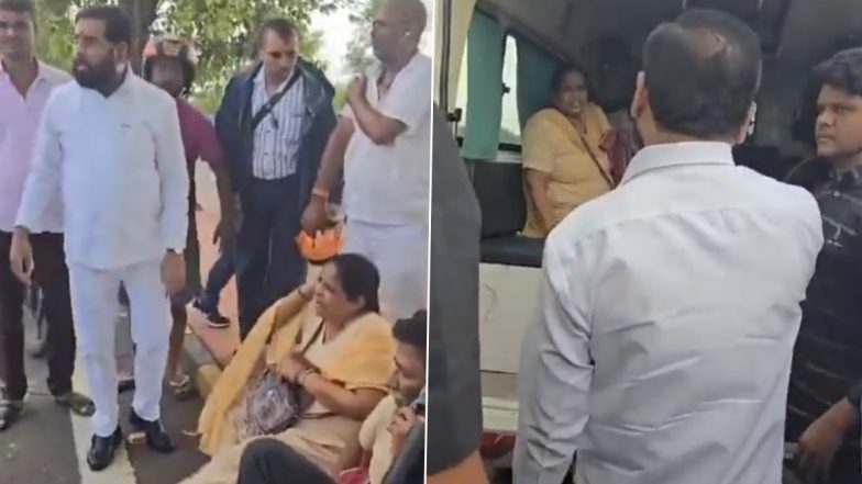 Video: एक्सीडेंट में घायल महिला की मदद के लिए CM एकनाथ शिंदे के रोका अपना काफिला, पहुंचाया अस्पताल