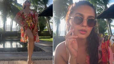 Huma Qureshi ने फ्लोरल बिकिनी पहन दिए किलर पोज, एक्ट्रेस की हॉटनेस ने बढ़ाया तापमान (View Pics and Watch Video)