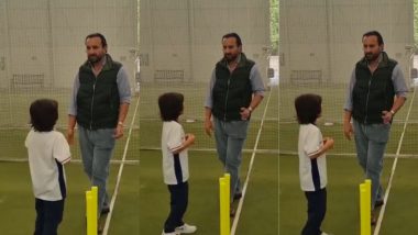 Saif Ali Khan Family’s Cricketing History: सैफ अली खान ने बेटे तैमूर को परिवार के क्रिकेट इतिहास से कराया रूबरू, यूके में क्रिकेट सीख रहे छोटे छोटे नवाब, देखें वीडियो