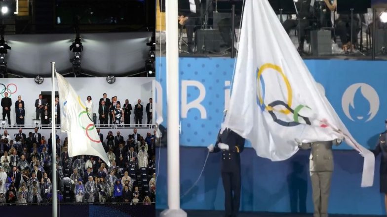 Olympics Flag Hoisted Upside Down: अजीबोगरीब! पेरिस ओलंपिक के ओपनिंग सेरेमनी के दौरान ओलंपिक झंडे की हुई तौहीनी, फहराया गया उल्टा ध्वज, देखें वीडियो