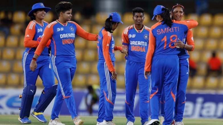 IND-W Beat NEP-W, Asia Cup 2024 10th Match: टीम इंडिया ने लगाई जीत की हैट्रिक, नेपाल को 82 रन से रौंदा; सेमीफाइनल में बनाई जगह