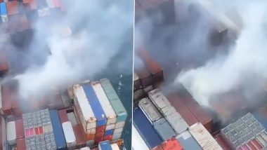 Maersk Frankfurt Ship Fire Update: गोवा के पास समुद्र में मालवाहक जहाज 'मैरस्क फ्रैंकफर्ट' में लगी आग पर पाया गया काबू, एक चालक की मौत- Watch Video