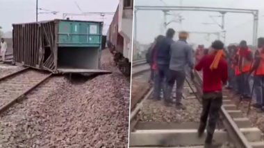 Haryana Train Accident: हरियाणा के करनाल में चलती मालगाड़ी के 8 कंटेनर ट्रैक पर गिरे, रूट से आने-जाने वाली गाड़ियों पर असर- VIDEO