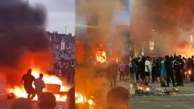 UK Riots Video: ब्रिटेन में भड़का भयानक दंगा! लीड्स की सड़कों पर जमकर आगजनी और हिंसा, बवाल का वीडियो वायरल