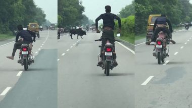 Bike Stunt Video: मासूम बच्चे को बाइक पर बैठाकर शख्स ने किया खतरनाक स्टंट, वायरल वीडियो ने मचाया हड़कंप!