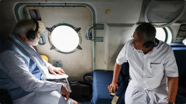 PM Modi Wayanad Visit: केरल दौरे पर पीएम मोदी, वायनाड में भूस्खलन प्रभावित इलाकों का किया हवाई सर्वेक्षण, सीएम विजयन भी साथ रहे मौजूद; देखें वीडियो