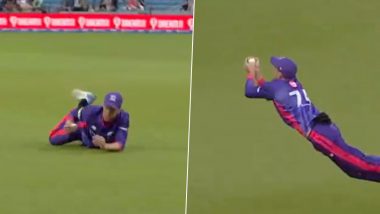 Mitchell Santner Stunning Catch: द हंड्रेड में मिचेल सैंटनर ने माइकल पेपर को आउट करने के लिए लपका शानदार डाइव कैच, वीडियो हुआ वायरल