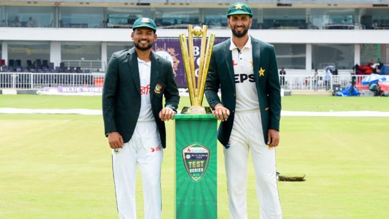 PAK vs BAN 1st Test 2024 Live Toss Update: गीली आउटफील्ड होने के कारण पहला सेशन हुआ रद्द, लंच ब्रेक के बाद मैच शुरू होने के संभावना