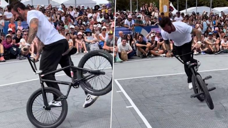 David Beckham Stunts on BMX Bike:&nbsp;डेविड बेकहम ने&nbsp;बीएमएक्स बाइक पर&nbsp;दिखाए शानदार करतब, 49 वर्षीय पूर्व फुटबॉलर ने अपनी&nbsp;टैलेंट&nbsp;से दर्शकों को चौंकाया, देखें वीडियो