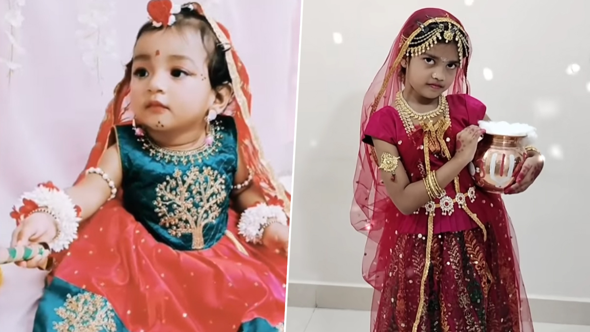 Janmashtami 2024 Radha Dress Ideas: कृष्ण जन्माष्टमी पर अपनी लाड़ली को राधा रानी की तरह सजाएं, इन ट्रेडिशनल ड्रेस और मेकअप आइडियाज की लें मदद (Watch Videos)