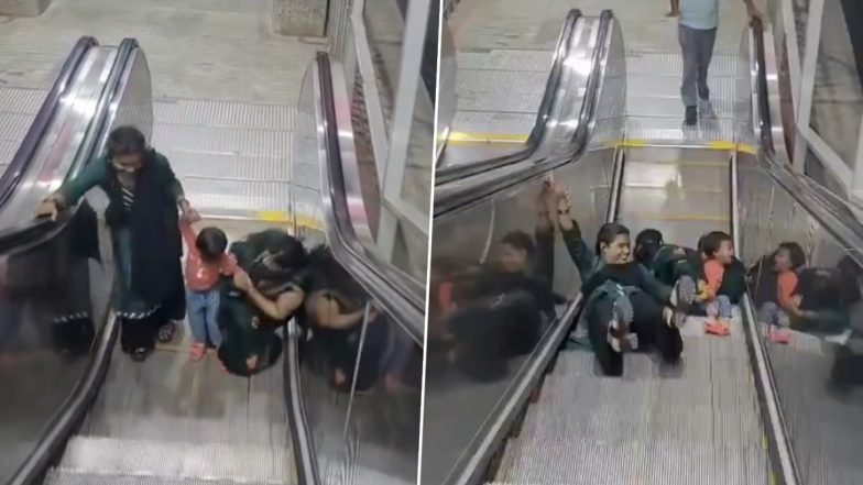Viral Video: लापरवाही की हद है! रेलवे स्टेशन पर महिला और युवती एस्केलेटर पर चढ़ते हुए बच्चे के साथ खेल रही थी, अचानक हुआ कुछ ऐसा की देखकर हो जाएंगे दंग