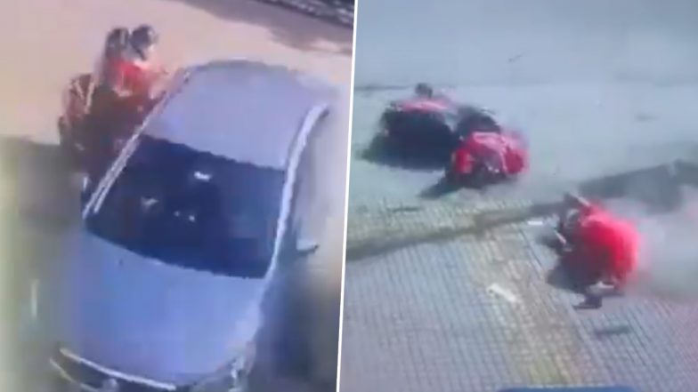 VIDEO: स्टंट कर रहे थे स्कूल से भागे नाबालिग, कार से महिला को मारी टक्कर, हादसे में मां की मौत, बच्ची घायल