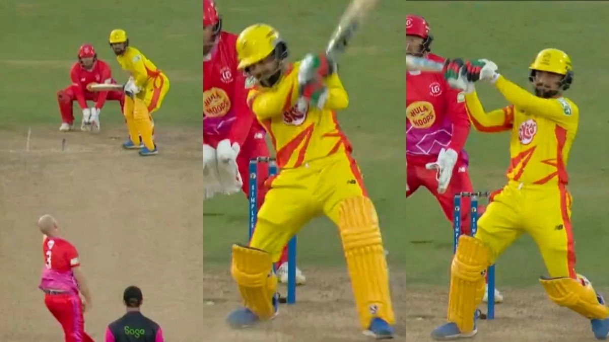 Rashid Khan Recreates Dhoni’s Helicopter Shot: राशिद खान ने खेला MS धोनी का फेमस हेलीकॉप्टर शॉट, द हंड्रेड मैच में कवर पर लगाया बेहतरीन छक्का, देखें वीडियो