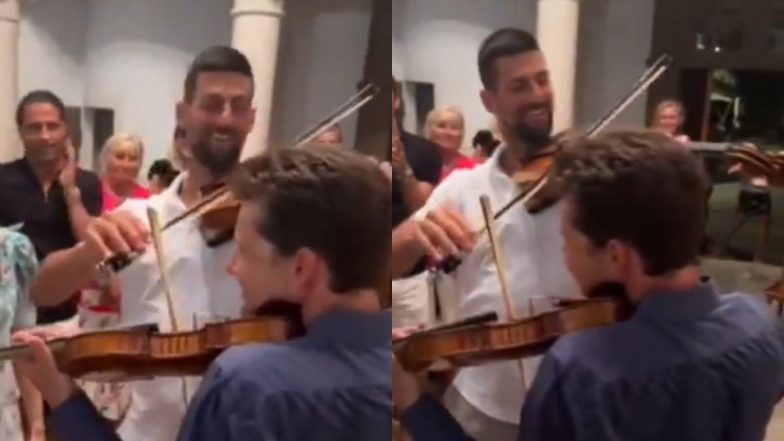 Novak Djokovic Playing Violin:&nbsp;पेरिस में पहला ओलंपिक&nbsp;गोल्ड मेडल जीतने के बाद क्रोएशिया में वायलिन बजाते देखे गए&nbsp;नोवाक जोकोविच, देखें वीडियो
